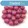 Cseh prselt goly gyngy - Mauve Yellow Splash - 6mm