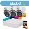 Hikvision ColorVu 3 kamers biztonsgi dome kamera rendszer 