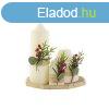 Gyertya kszlet DKD Home Decor Fehr Zld Karcsony 7 x 7 x 
