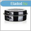 BANQUET Fekete 38 cm-es ovlis zomncozott tepsi, 2 rszes 1