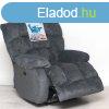 Elektromos relax fotel bazaltszrke puha plss krpittal rak