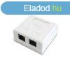 Cat.5E UTP fali aljzat, 2 portos, ntapads