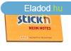 ntapads jegyzettmb STICK&#039;N (21168) 76X127mm neon