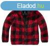 Brandit gyermek Teddyfleece kabt kapucnival, piros/fekete
