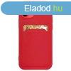 Szilikon tok bankkrtyatartval iPhone 12 Pro Red