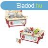 Tooky Toy 2in1 Konyhaszett s BBQ grillst fa jtk