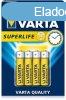 VARTA Superlife AAA szn-cink mikroelem, 1,5V, 4 db/csomag