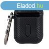 Airpods 1 / 2 TPU tok akasztval, carbon mints, fekete, Car