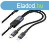 HOCO U139 adatkbel 2in1 (Type-C - lightning/Type-C, 100W, g