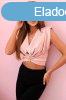 Crop-top blz mly dekoltzzsal s dszes csattal, 6101-es m