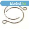 Rozsdamentes flbeval alap - platina szn - 22x18mm