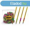 Ceruza markolat, spirl, szilikon, neon, 72 db/display, Silk