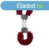 Ouch! by Shots Furry Metal Hand Cuffs - Red