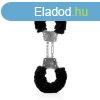 OUCH! Furry Metal Hand Cuffs - Black