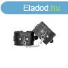 Shots Ouch! Black & White Plush Bonded Leather Wrist Cuf