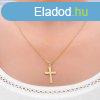 14K arany medl - sugaras kereszt hullmos vgekkel