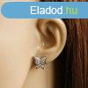 925 ezst flbeval, rdiumos, pillang velt szrnyakkal, 