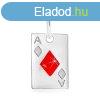 925 ezst medl - krtyalap, sz kr piros fnymzzal