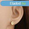 14K srga arany flbeval  - kerek gomb ngy lyukkal, stekke