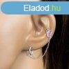 925 ezst flbeval kt fllyukhoz - egy pillang rzsaszn 