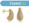 AGAIN Jewelry Aranyozott flbeval cirknium kvekkel Tear D