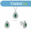 Brilio Silver Ezst kszerszett cirknium kvekkel Tear Drop