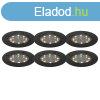 6 db-os fekete talajszpot kszlet LED-del, IP65 napelemes - 