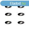 6 darabos fekete sllyesztett spotlmpa kszlet 6,8 cm LED-d
