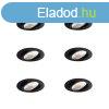 6 darabos sllyesztett spotlmpa kszlet fekete 9,5 cm LED-d