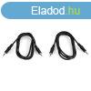 Auna 3,5 mm-es jack kbel, 1,5 m-es hossz, 2 darab/szett
