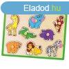 Gyerek fa puzzle fogantyval Viga llatkert