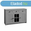 Vitrines hromajts komd, 3 fikkal, szrke - PROVENCE CHAR