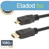Micro HDMI kbel, 2 m, aranyozott csatlakozval