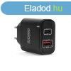 Hlzati Adapter USB + Type-C PD20W gyorstltssel - fekete
