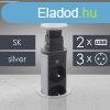 Rejtett eloszt, 3-as, + USB, ezst, szlovk