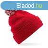Beechfield Tli sapka pomponnal Snowstar Recycled - Piros / 