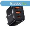 Baseus 2xUSB-A +USB-C PD 30W Quick Charger Black