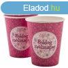 Szlinapi papr pohr 6 darabos - 250 ml, pink