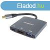 PremiumCord Adapter USB-C -> HDMI, USB3.2, PD, felbonts 4K 