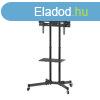 Manhattan Economy Height-Adjustable Multimedia TV Cart Black