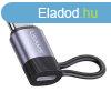 USAMS AU17 adapter (Lightning aljzat - Type-C) FEKETE