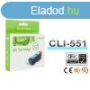 Canon -hoz, CLI-551XL C (cin) utngyrtott !CHIPES! tintapa