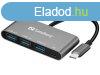 Sandberg USB-C to 3xUSB 3.0 Hub + PD Gray
