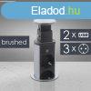 Rejtett eloszt, 3-as + 2 USB, szlcsiszolt ezst