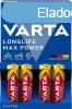 Elem, AA ceruza, 4 db, VARTA "Longlife Max Power"