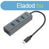 I-TEC 4-port USB-C 3.0 Metal Hub Grey
