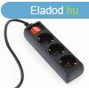 Gembird Hlzati Eloszt Kapcsolval 3DIN 0,6m Black