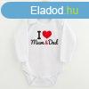 Body nyomott mintval New Baby I Love Mum and Dad