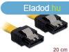 DeLock SATA 20cm straight/straight metal yellow Cable