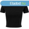 Build Your Brand Rvid ujj ni crop top pl - Fekete | 4XL
